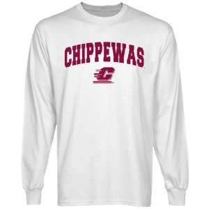  Central Michigan Chippewas White Logo Arch Long Sleeve T 