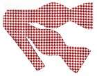 SELF TIE BOW TIE  RED HOUNDSTOOTH ON WHITE