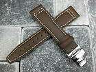New Calf Leather Strap Deployment Buckle SET Brown Watch Band Fit IWC 