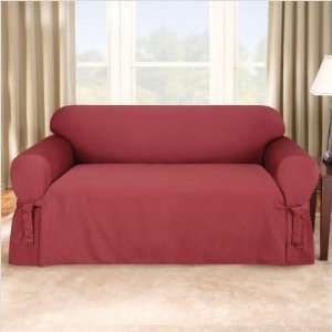   Sofa Slipcover in Paprika (Box Cushion) (Set of 2)