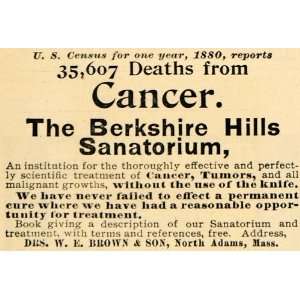  1895 Ad Cancer Berkshire Hills Sanatorium North Adams 
