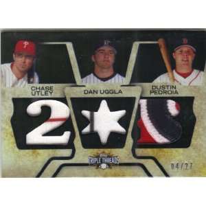   Triple Threads Ulley Uggla Pedroia Relic Card 04/27 