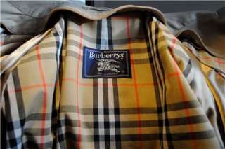 Vintage BURBERRY Nova Check Khaki Rain Trench Coat 42  