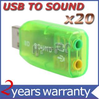 USB 2.0 Mic/Speaker 5.1 Audio Sound Card Adapter For PC  