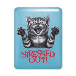  iPad Case Light Blue Stressed Out Cat 