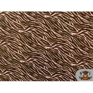  Fleece Printed*zebra Pink Brown* Fabric / By the Yard 