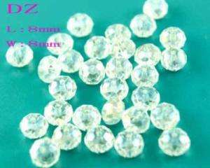 L2208 30pc 8mm Clear Faceted Crystal Gem Rondelle Beads  