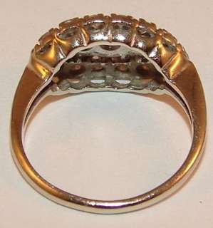 Antique Art Deco 14k White Gold Diamond Wedding Band Ring SPECTACULAR 