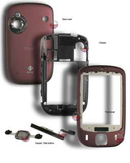HTC TOUCH P3450 P3452 *BURGUNDY* FULL HOUSING FACEPLATE  