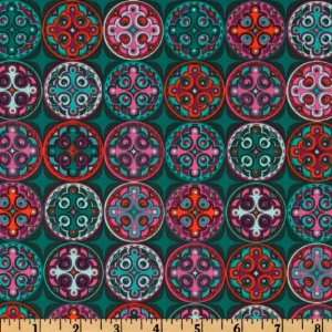  44 Wide Bryant Park Mosaic Tile Teal/Fuchsia Fabric By 