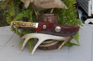 CUSTOM LEATHER KNIFE SHEATH PUMA WHITE HUNTER 6377 FREE/SHIPPING 