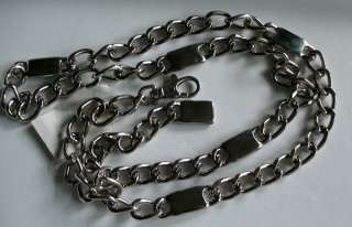   Open Link Chain Belt 42 Long Metal Necklace w/ Dog Clip M LG  