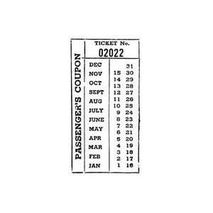 Stampers Tim Holtz Red Rubber Stamp passenger Coupon 1.75x2.75