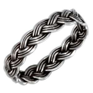    Sterling Silver Antiqued Braided Band Ring (size 05) Jewelry