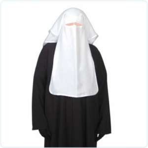 White satin Niqab veil burqa muslim islamic dress hajj  