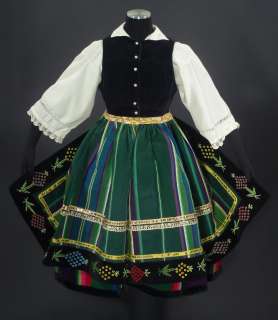 POLISH Complete Folk Costume from Lowicz bead embroidery ethnic dress 