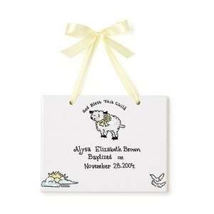  Hand Painted Ceramic Tile Birth Certificate: Baptism: Home 