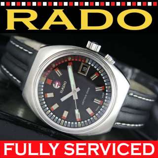 RADO CAPTAIN COOK Automatic Date Turning Ring Steel Mens Watch Very 