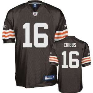  Cribbs Jersey Reebok Authentic Alternate Brown #16 Cleveland Browns 
