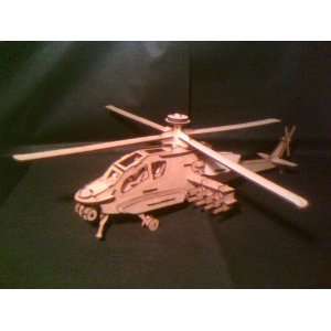  Wooden Puzzle Toy Apache Helicopter Toys & Games