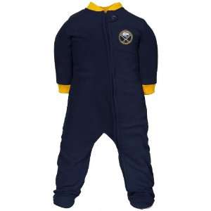 Buffalo Sabres Newborn Navy Blue Logo Fleece Blanket Footed Sleeper