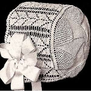 : Vintage Crochet PATTERN to make   1915 Antique Baby Cap Hat Bonnet 