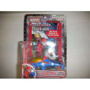    Ultimate Spider man Die cast Vehicle & Comic Book 