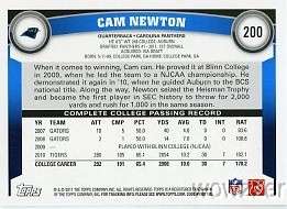 2011 Topps #200 Cam Newton ROOKIE VARIATION MINT  