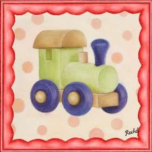  Canvas Reproduction Wooden Train Red