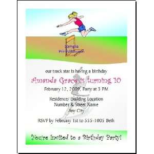 Track Girl Birthday Party Invitation Toys & Games