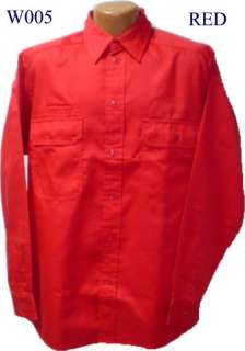 Wrangler L/S Red Two Pocket Work Shirt M  