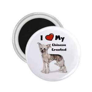    I Love My Chinese Crested Refrigerator Magnet