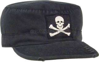 Mens Military Fatigue Cap Vintage Black Army Hat  