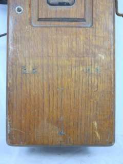 Vintage Antique Oak Wall Crank Telephone Julius Andrae & Sons  