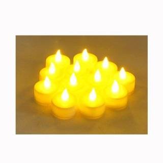 12 Battery Operated AMBER LED Tealight Candles Flameless Heatless No 