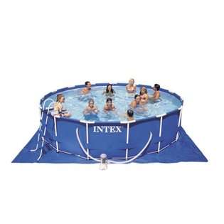 Intex 15 Foot by 42 Inch Family Size Round Metal Frame Pool Set at 