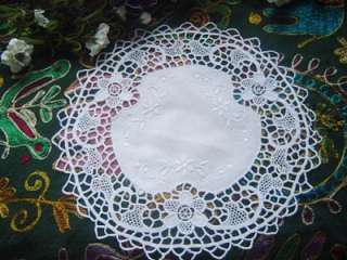 Hand Flower Embroidery Needle Lace Doily Placemat 32CM  