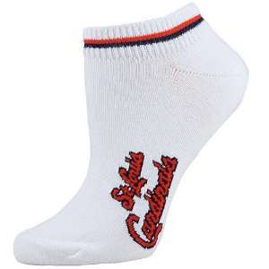   St Louis Cardinals White Ladies 9 11 Two Stripe Ankle Socks: Sports