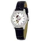   D1494S005 Queen Collection Minnie Mouse Black Leather Strap Watch