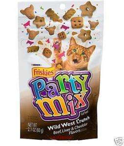 Friskies PARTY MIX CAT TREATS WildWest Crunch 2.1oz NEW  