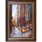     Framed Hand Painted Traditional Oil Artwork Cityscape 46x34 in