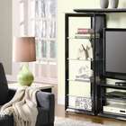finish media and audio tower with glass shelves you can also add a tv 