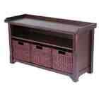   Wood Bench with Storage shelf and 3 Small Baskets; 2 cartons 94341