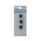 DDI Red Oval Foil Glass Beads W/Clear Crystal Spacers Case Pack 60