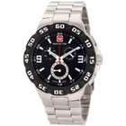   Mens 06 5R2 04 007 Racer Chronograph Black Dial Steel Bracelet Watch
