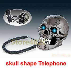 New Skull Shape Telephone Flashing Phone Novelty Telephone  