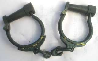 Cast Iron Folsom Prison Police Handcuffs  