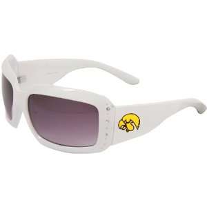 Iowa Hawkeyes Ladies White Rhinestone Fashion Sunglasses:  