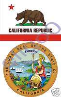 CALIFORNIA State Flag + SEAL 2 bumper sticker decal USA  