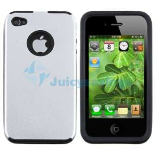 Silver Aluminum/ Black Skin Hard Case+PRIVACY Filter Protector for 